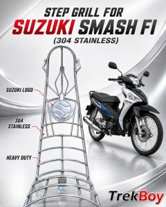 SUZUKI SMASH 115 FI STEPGRILL 304 STAINLESS - FREE BOLTS
