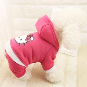 Christmas Gift Halloween Hot miniso Autumn and Winter Pet Clothing Kawaii Hello Kitty Cartoon Fleece Keep Warm Buttons Dog Hoodie Fashion Pet Supplies