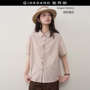 GIORDANO Women Shirt Pure Cotton 100% Cotton Shirt Casual Stylish Trendy Elegant Comfortable Fashion Classic 18346712