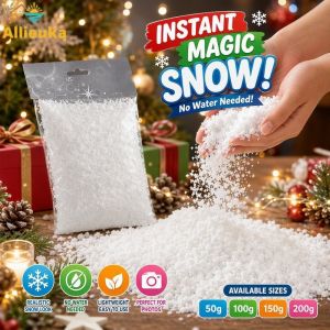 Allieuka Artificial Snow Powder PVC Fake Snow Flakes White Winter Decor For Christmas Tree Party Table