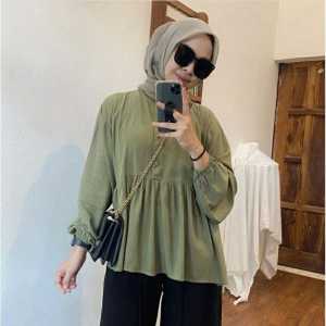 Rania Blouse Cringkel Airflow/Kemeja Wanita Rayon Cringkle Airflow Premium busui