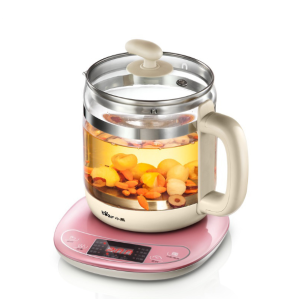 Bình Sức Khỏe Bear Chính Hãng Bình Pha Trà Súp Thảo Mộc Thủy Tinh Borosilicate Cao Thông Minh Đèn LED 1.5L Đa Năng YSH-B18W2 Kèm Hộp Hấp