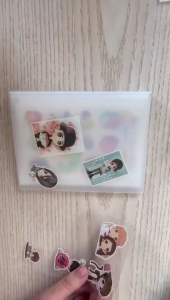 2pcs Portable Insert Page File Bag Photo Album with Compartments for Photos Documents and Receipts In Various Setting