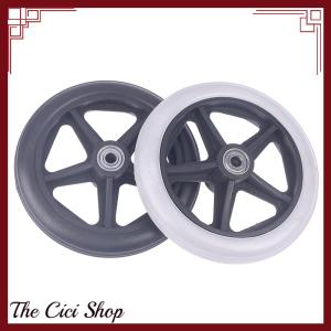 [The Cici Shop] 6 Inch Wheels Smooth Flexible Heavy Duty Wheelchair Front Castor Solid Tire Wheel Wheelchair Replacement Parts
