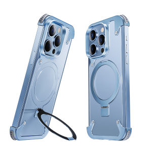 OATSBASF Sleek Minimalist Protective Shock Absorption Aerospace Grade Aluminum Shells with Built-in Kickstand Phone Case for iPhone 12/13 Pro/13 Por Max/14 Pro/14 Por Max