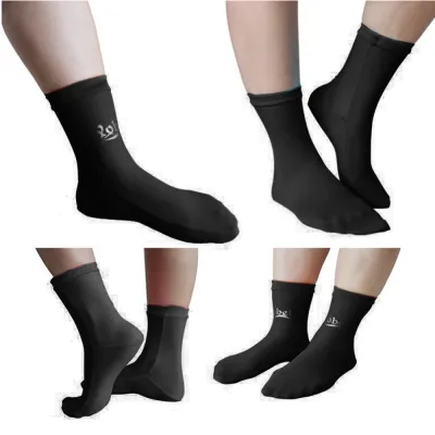 Janememory Water Sports Swimming Scuba Premium Lycra Fin Dive Socks Diving Snorkling Swimming Fin Boot Socks (BLACK)