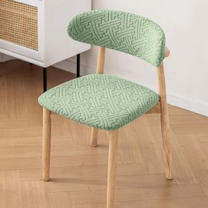 NOBLELUX 1 Set Split Type Dining Chair Cover Elastic Curved Backrest Armless Chair Cover Printing Pattern Backrest Protector Cove Home Decor