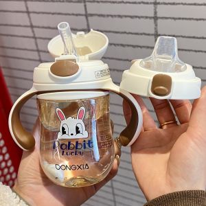 PPSU infant straw bottle duckbill cup baby drinking cup gravity ball with scale small age learning cup
