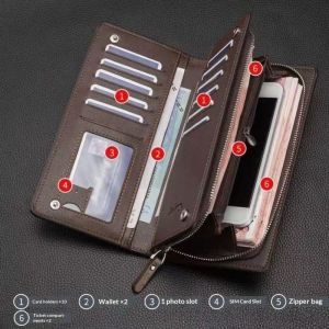 Bonnie Cathy Ví nam thời trang với 10 ngăn đựng thẻ khe để ảnh khe SIM và túi kéo đựng tiền xu – Thiết kế sang trọng phong cách doanh nhân