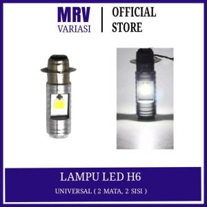 Lampu LED depan H6 2 mata-2 sisi warna putih hi low 12v-80v universal motor bebek & matic dll