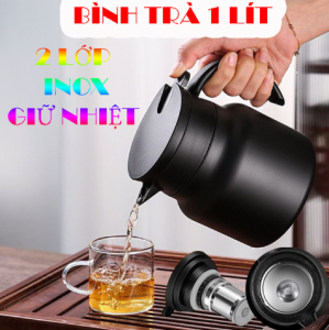 Bình lọc trà inox 1000ml -Ấm Pha Trà Giữ Nhiệt Bình Pha Trà Dung Tích 1000ML- Bình pha trà