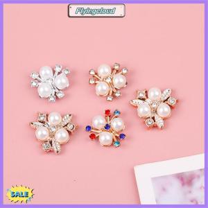 Follow Get New[FlyingC] 10PCS Flower Rhinestone Buttons Sparkling Hairpins DIY Crafts