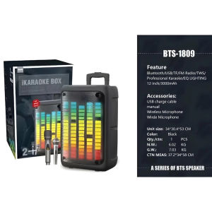 Brodu BTS-2103 BIG DJ singing speaker color LED charging party karaoke speaker With rechargeable mic