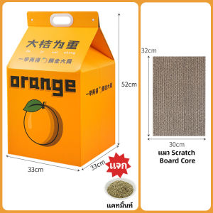 กล่องแมว ของเล่นแมว บ้านแมว บ้านแมว พร้อมแผ่นฝนเล็บ บ้านแมวน่ารัก กล่องลับเล็บแมว บ้านแมวรูปผลไม้