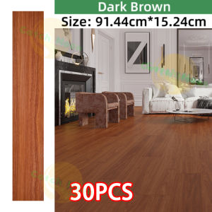 Dark Brown Vinyl Floor Sticker 91X15CM Self Adhesive PVC Waterproof Tiles Anti Fouling Durable Stickers For Home Office Floor Decoration
