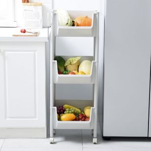 Kitchen Moving Storage Rack Home Bedroom  Bathroom Organizer Trolley