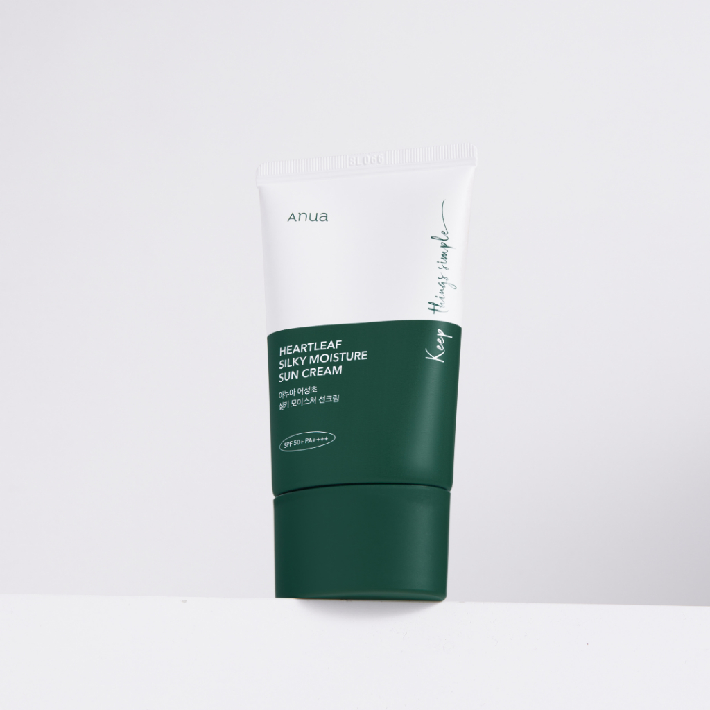 ANUA Heartleaf Siky Moisture Suncream SPF50+ 50ml solkrem| PureSkin_voghion.com