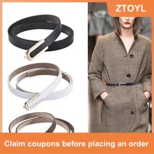 【ZTOYL】 Phụ Nữ Thắt Lưng Thắt Lưng Tối Giản Pin Khóa PU Da Vành Đai Mỏng Nữ Dây Thắt Lưng Cho Quần Jean Dresses Quần