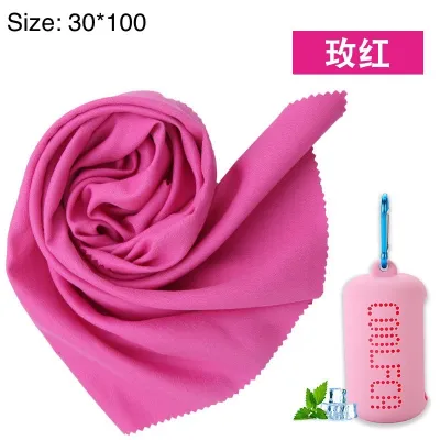 Sport Cold Towel Microfiber Breathable Yoga Fitness Running Cooling Towels in Silicone Case Corporate Gift