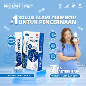 PRO EM1 Original Sachet 7 (15ml) | Suplemen Probiotik | Anak Dewasa Lansia Bebas Gula | Bakteri baik Untuk Pencerenaan | Imun | Maag | Gerd | Usus | Sembelit
