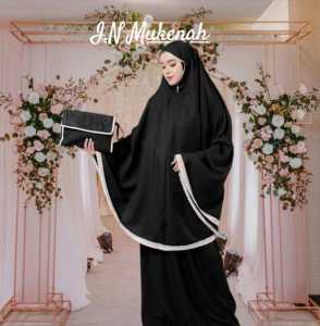 mukena katun polos pakai resleting nyaman dan elegan di pakai bahan katun micro