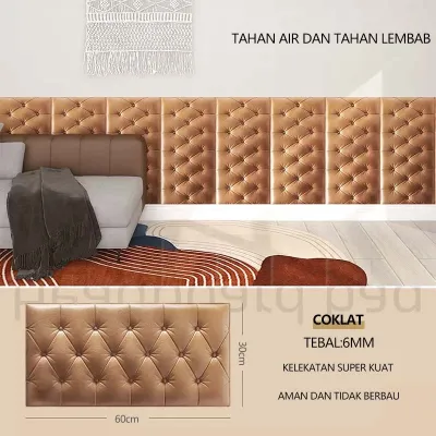 Wall Sticker Dinding Walpaper Busa Dinding Dekorasi Kamar Ruangan Headboard Bed Home Decor Wallpaper Foam 3D (30x60CM) Headboard Bed