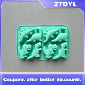 【ZTOYL】 Dinosaur Food Grade Silicone Molds 8-Cavity Chocolate Hard Candy Ice Cubes Silicone Mold For DIY ChocolateCandyJelly