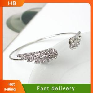 HB Angel Wings Silver Color Open Bracelet For Women Trendy Accessories Simple Adjustable Bangle Party Jewerly Gift