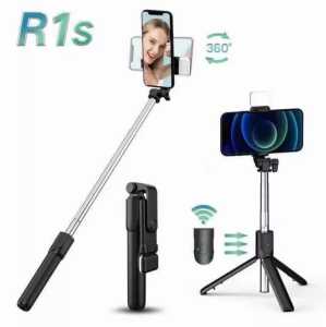 Tongsis R1-S LED Wireless Bluetooth With Remote Control Bluetooth 3IN1+Tripod Selfie Stick