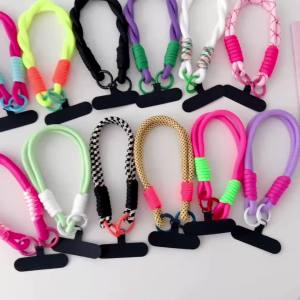 Phone Case Strap Pendant Portable Twist Rope Carrying Strap Color Travel Anti-Lost Anti-Drop Pendant Wrist Strap Card