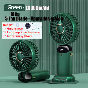 【BUY 1 TAKE 1】Folding Fan N15 USB Portable Digital Display Rechargeable 5 Speed Adjustment Phone Holde