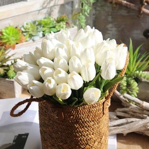 10pcs PU Tulips Artificial Flowers Bouquet Wedding Party Home Decor Props
