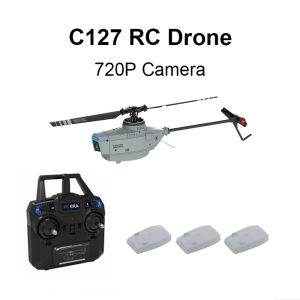 St【fast Delivery】【available Original】C127 2.4GHz RC UAV 720P Camera 6-Axis Wifi Sentry Helicopter Wide Angle Camera Single Paddle Without Ailerons Spy UAV RC Toy