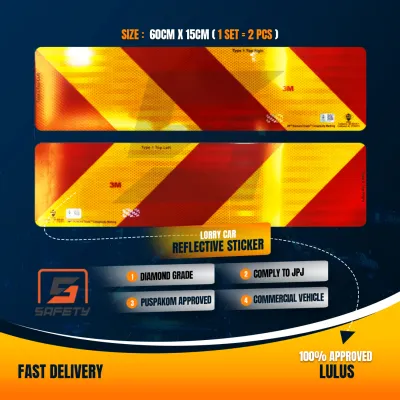 Sticker Lori Sticker Puspakom Lorry Sticker Speed Limit 1 Pair Diamond Grade Reflective Sticker Lori 3M