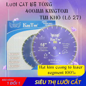 Lưỡi Cắt Bê Tông 400mm KingTom Tím Khô (Lỗ 27) - Chuyên Đá Granite Bê Tông Lưỡi Bén - Siêu Tốt - Sức Công Phá Mạnh
