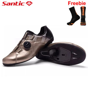 Santic Cycling Shoes Men Women Breathable Lightweight Locking SPD Road Cleats Bicycle Bike Sneakers