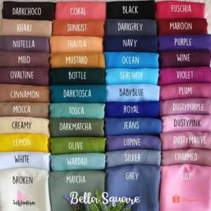 Hijab Bella Square Segi Empat Warna Terlengkap | Kerudung Bellasquare Segiempat Murah - Lazada