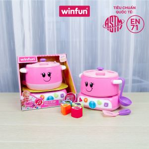 Đồ chơi nấu ăn cho bé có đèn nhạc kết hợp đồ chơi thả hình khối Winfun WF000762G - Đồ chơi nhà bếp trẻ em
