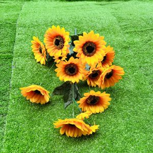 Hoa hướng dương. cụm hoa hướng dương giả . dùng cắm bình cắm giỏ
