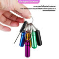 กล่องยายาพวงกุญแจอลูมิเนียม กล่องใส่ยาขนาดเล็กแบบพกพากันน้ำ Keychain Pill Box. 