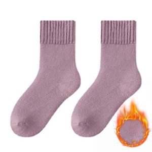Women Socks Wool Autumn Winter Warm Snow Solid Color Thick Plush Hairy Soft Postpartum Stockings Floor Sleep Socks