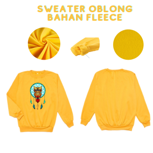 Basic Sweater Polos Sweater Oblong Wanita / Sweater Hoodie Korean Style / Sweater Crewneck Wanita Oversize Great Horned OWL