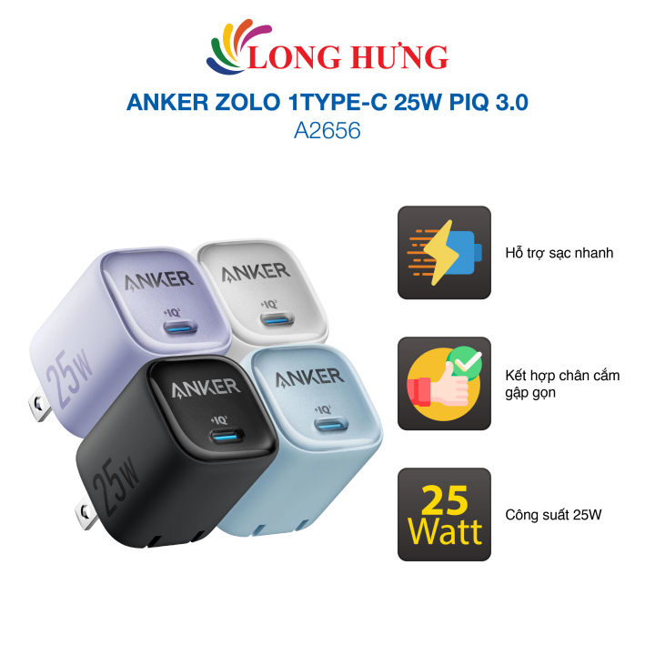 Cốc sạc Anker Zolo 1Type-C 25W PIQ 3.0 A2656 - Hàng chính hãng - Thiết ...