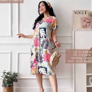 Daster Maxmara Kimono Melati Ld 110 Kekinian Busui Kancing Depan Terbaru Paket 3pcs 80Rb