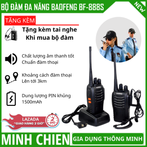 (Tặng 2 Tai Nghe chất lượng cao) Bộ 2 Bộ đàm baofeng BF-888S cao cấp  bộ đàm chuyên nghiệp  bộ đàm cầm tay  bộ đàm siêu xa  máy bộ đàm