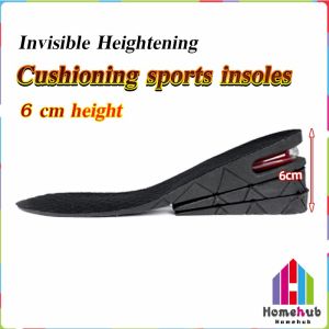 Homehub 6cm Height Increase Insoles 3-layer Air Cushion Heel Insert Lift Shoes Insole for Men and Women
