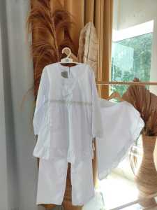 Setelan Putih Grosir & Ecer / setelan gamis putih anak / seragam tpa