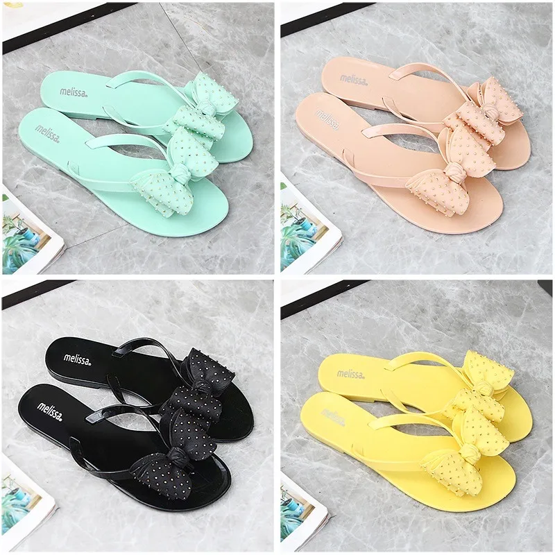 Melissa Women Bow jelly slippers flip flops 36-40 COD# Summer
