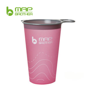 MAP BROTHER 200ml Foldable Soft Flask TPU Squeeze Water Cup Outdoor Sport Running Water Bottle for Running Hiking Cycling Climbing Marathon