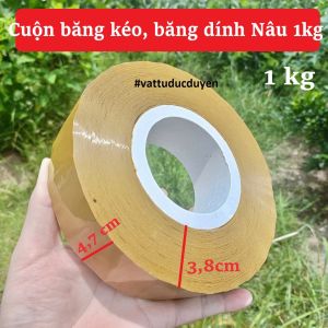 Băng keo băng dính bọc hàng - Bản 5cm - Nặng 1kh - Màu Nâu Đất - Dày 3.8 cm - #vattuducduyen